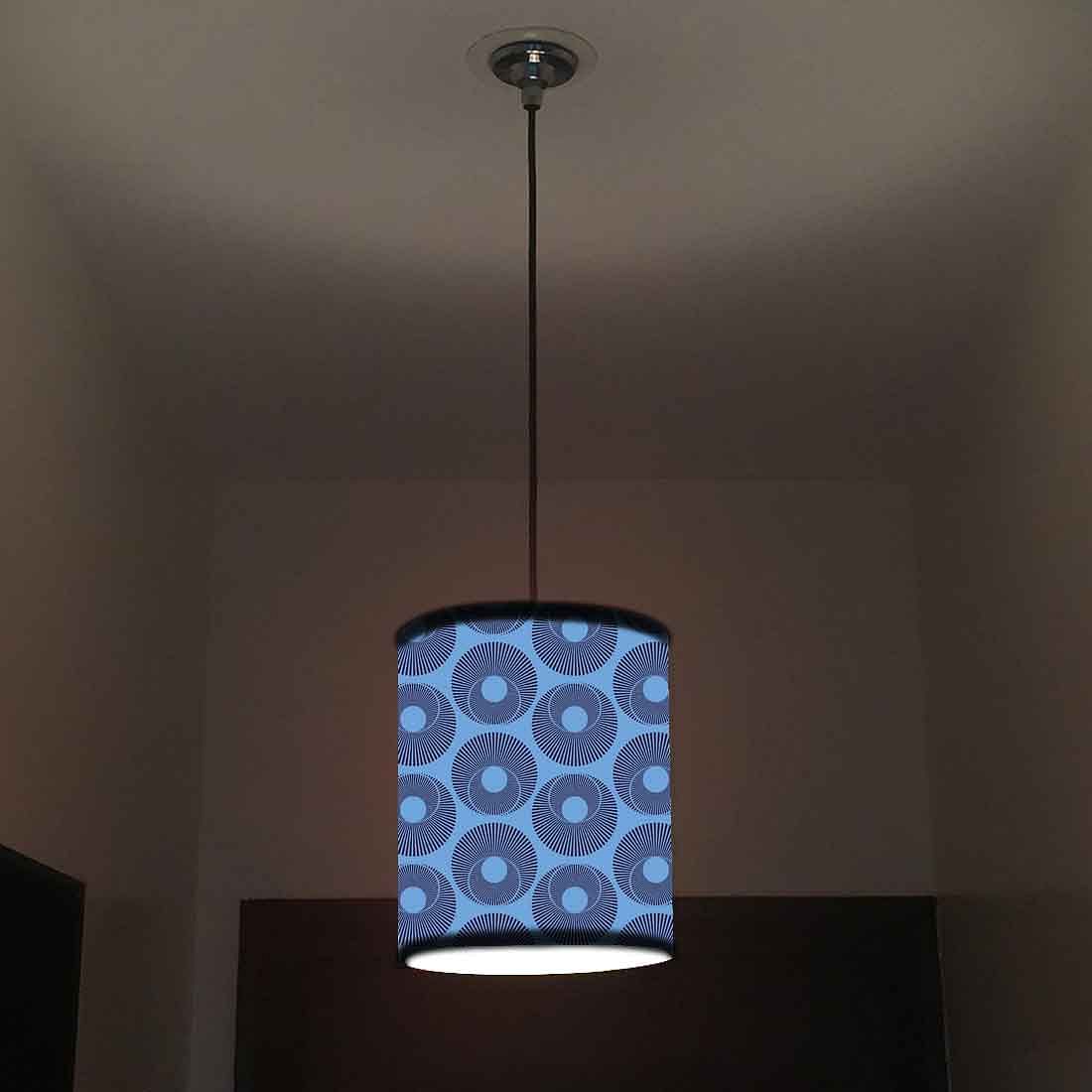 Ceiling Hanging Pendant Lamp Shade - Blue Retro Pattern Nutcase