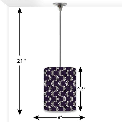 Ceiling Hanging Pendant Lamp Shade - Purple Retro Pattern Nutcase