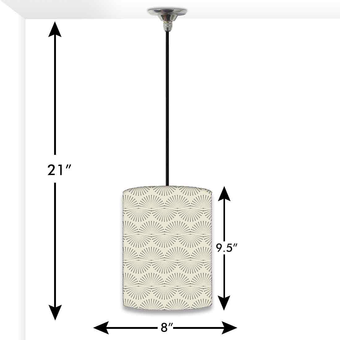 Ceiling Hanging Pendant Lamp Shade - Grey Retro Pattern Nutcase