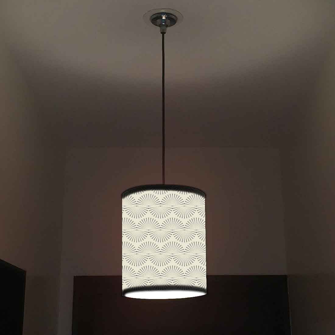 Ceiling Hanging Pendant Lamp Shade - Grey Retro Pattern Nutcase