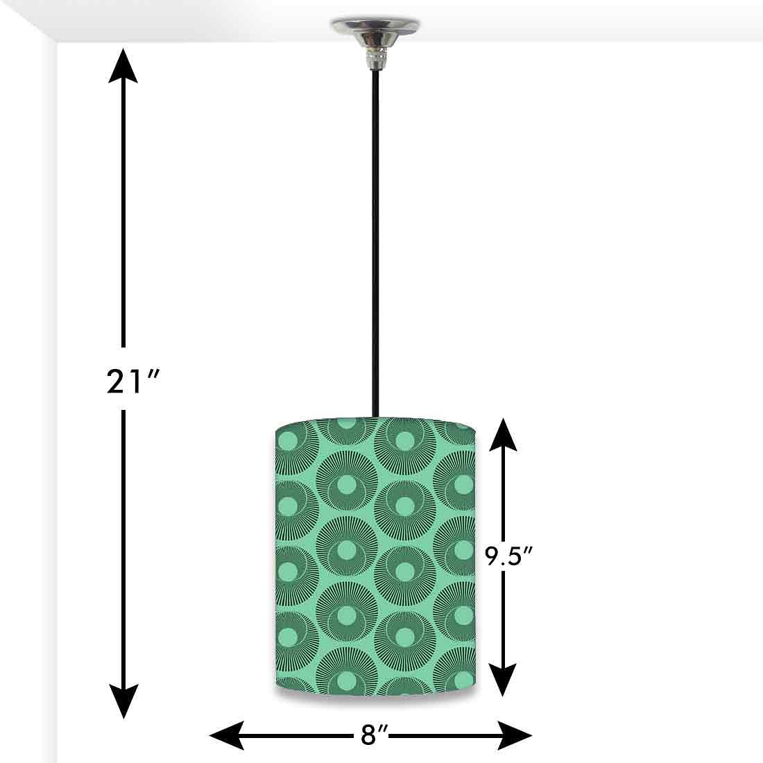 Ceiling Hanging Pendant Lamp Shade - Retro Green Art Nutcase