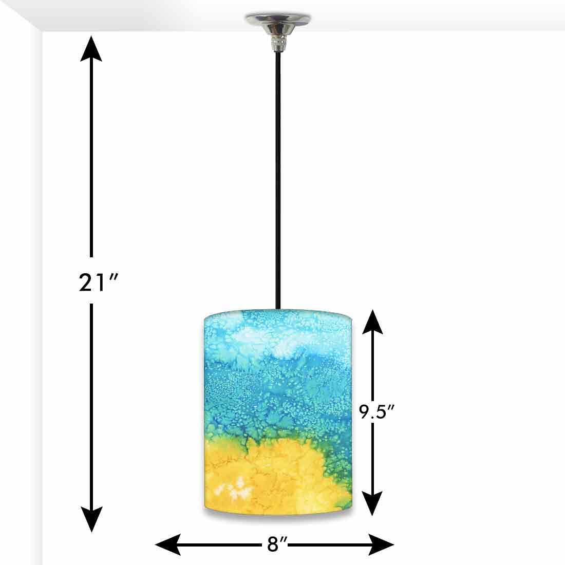 Ceiling Hanging Pendant Lamp Shade - Arctic Space Yellow Green Watercolor Nutcase