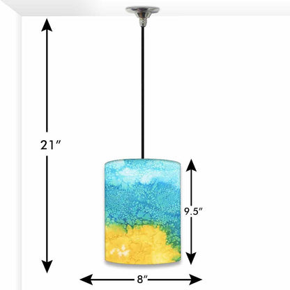 Ceiling Hanging Pendant Lamp Shade - Arctic Space Yellow Green Watercolor Nutcase
