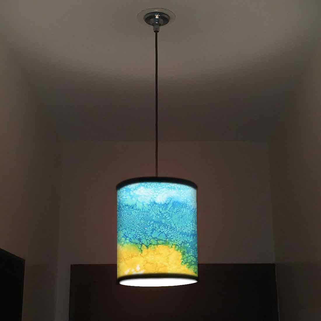 Ceiling Hanging Pendant Lamp Shade - Arctic Space Yellow Green Watercolor Nutcase