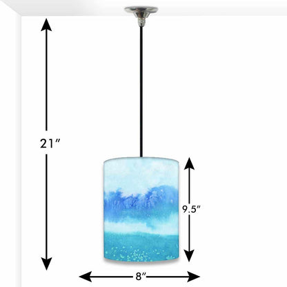 Ceiling Hanging Pendant Lamp Shade - Arctic Space Sky Blue Watercolor Nutcase
