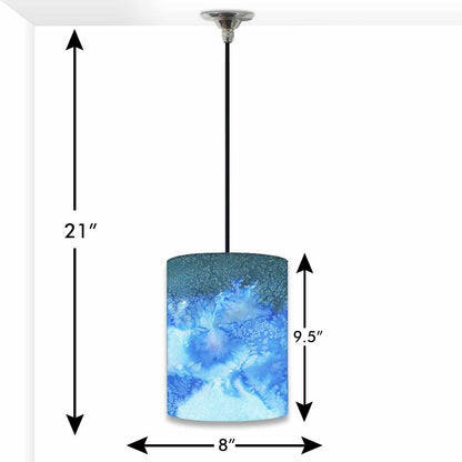 Ceiling Hanging Pendant Lamp Shade - Arctic Space Blue Shades Watercolor Nutcase