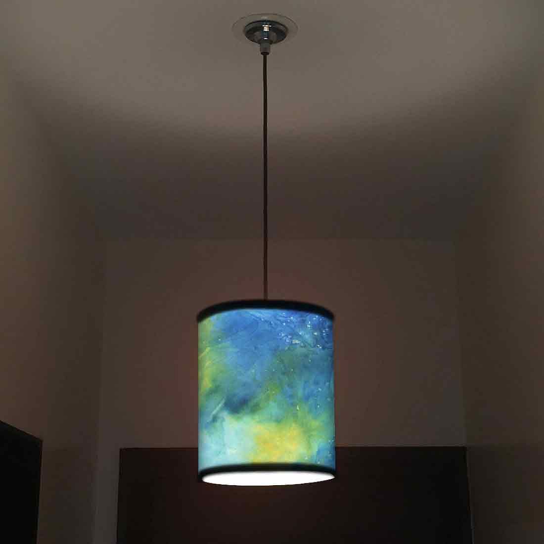 Ceiling Hanging Pendant Lamp Shade - Arctic Space Dark Blue Green Watercolor Nutcase