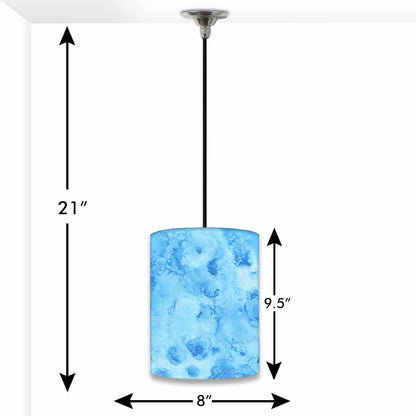 Ceiling Hanging Pendant Lamp Shade - Arctic Space Blue Watercolor Nutcase