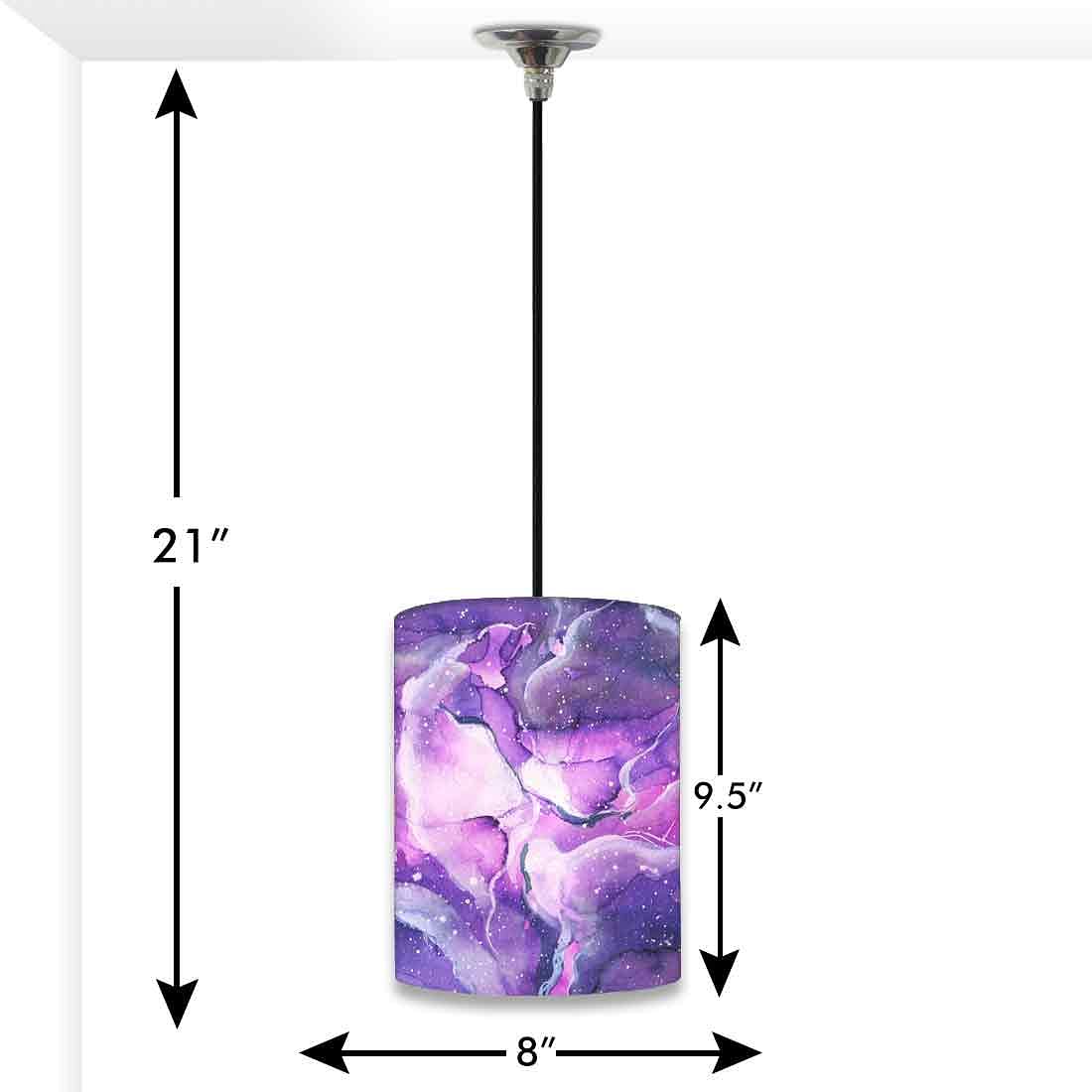 Ceiling Hanging Pendant Lamp Shade - Space Dark Purple Watercolor Nutcase