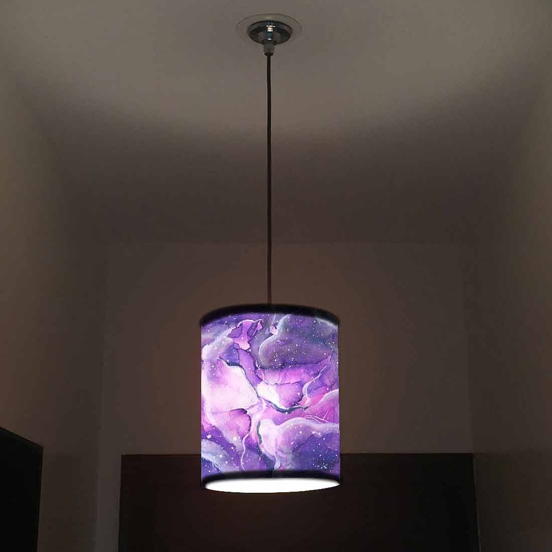 Ceiling Hanging Pendant Lamp Shade - Space Dark Purple Watercolor Nutcase