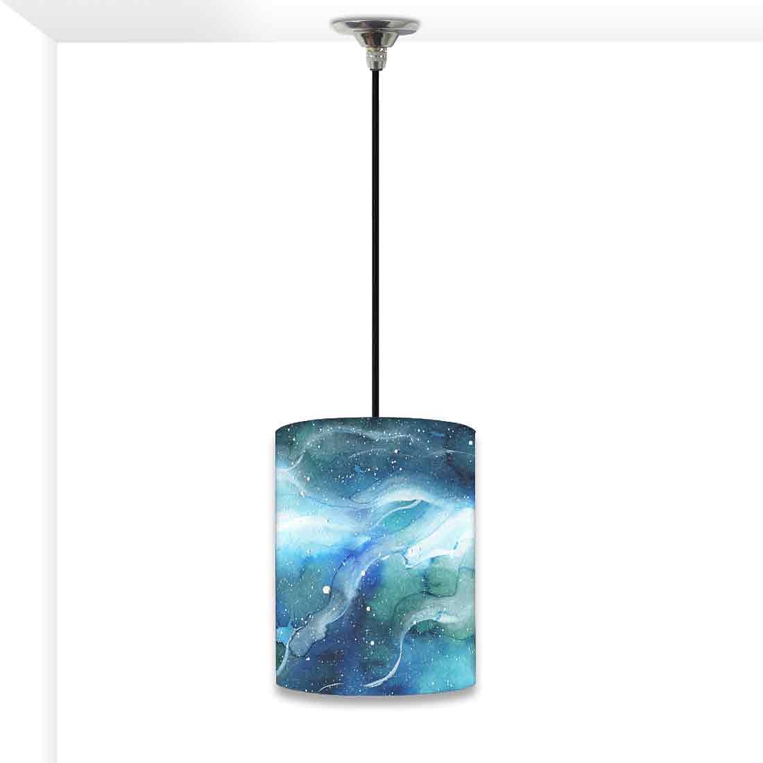 Ceiling Hanging Pendant Lamp Shade - Space Dark Blue Watercolor Nutcase