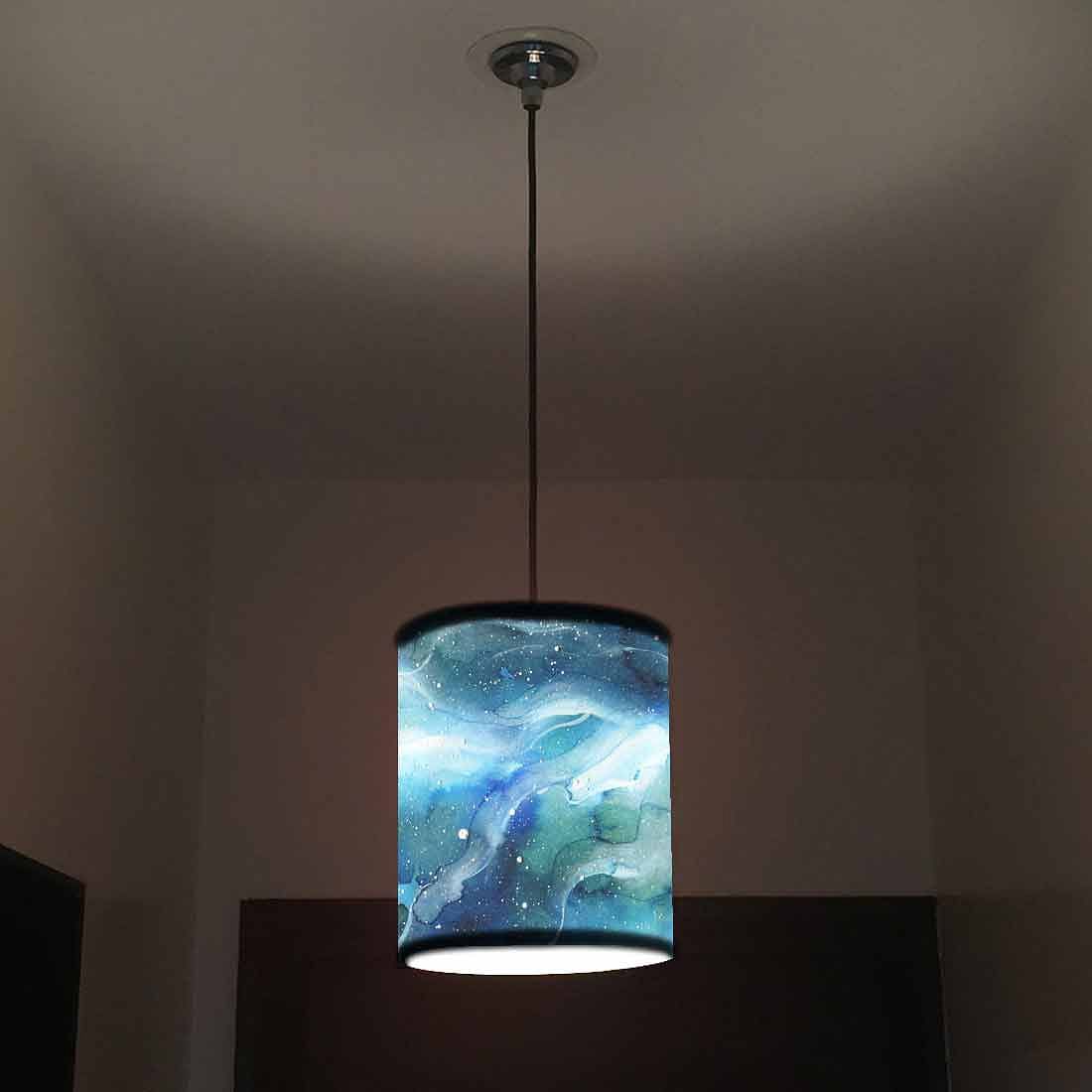 Ceiling Hanging Pendant Lamp Shade - Space Dark Blue Watercolor Nutcase