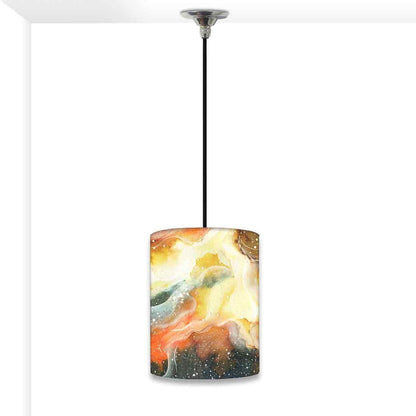 Ceiling Hanging Pendant Lamp Shade - Yellow Green Space Watercolor Nutcase