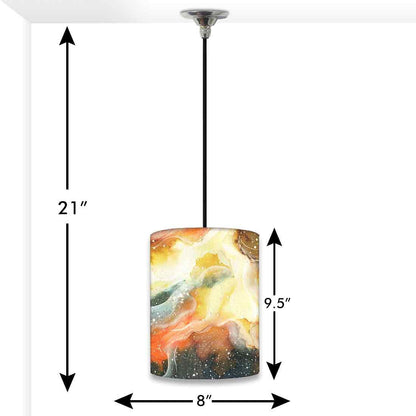 Ceiling Hanging Pendant Lamp Shade - Yellow Green Space Watercolor Nutcase