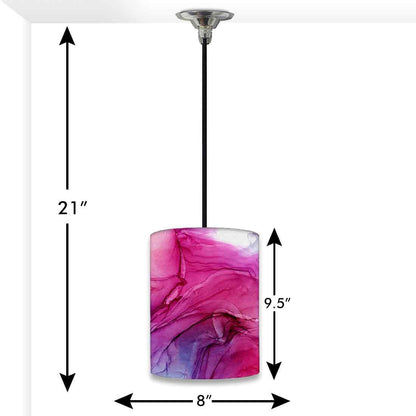 Ceiling Hanging Pendant Lamp Shade - Pink Multicolor Ink Watercolor Nutcase