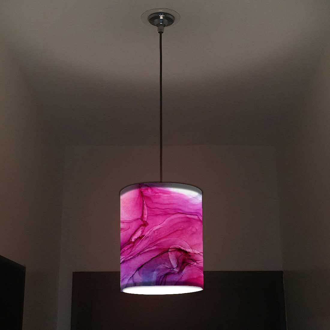 Ceiling Hanging Pendant Lamp Shade - Pink Multicolor Ink Watercolor Nutcase