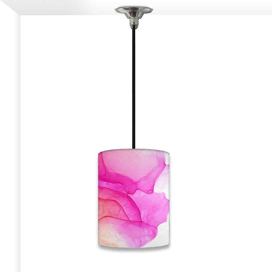 Ceiling Hanging Pendant Lamp Shade - Pink Orange Ink Watercolor Nutcase