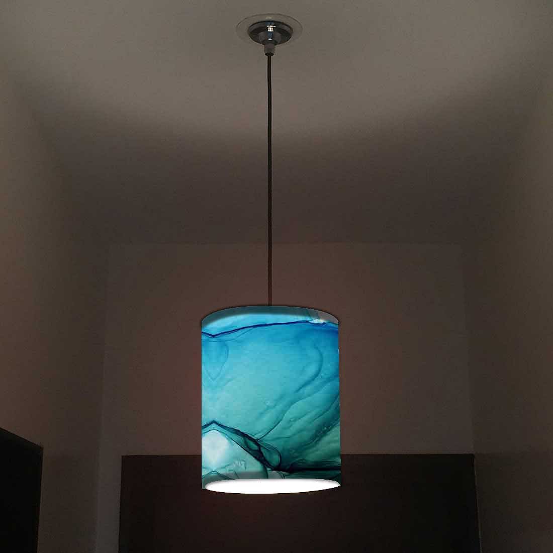 Ceiling Hanging Pendant Lamp Shade - Green Blue Ink Watercolor Nutcase