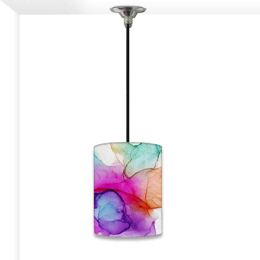 Ceiling Hanging Pendant Lamp Shade - Purple Pink Multicolor Ink Watercolor Nutcase