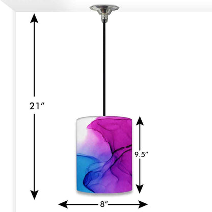 Ceiling Hanging Pendant Lamp Shade - Purple Blue Ink Watercolor Nutcase
