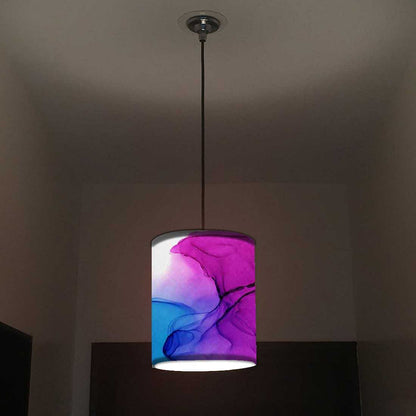 Ceiling Hanging Pendant Lamp Shade - Purple Blue Ink Watercolor Nutcase