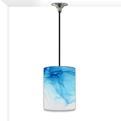 Ceiling Hanging Pendant Lamp Shade - Blue Ink Watercolor Nutcase