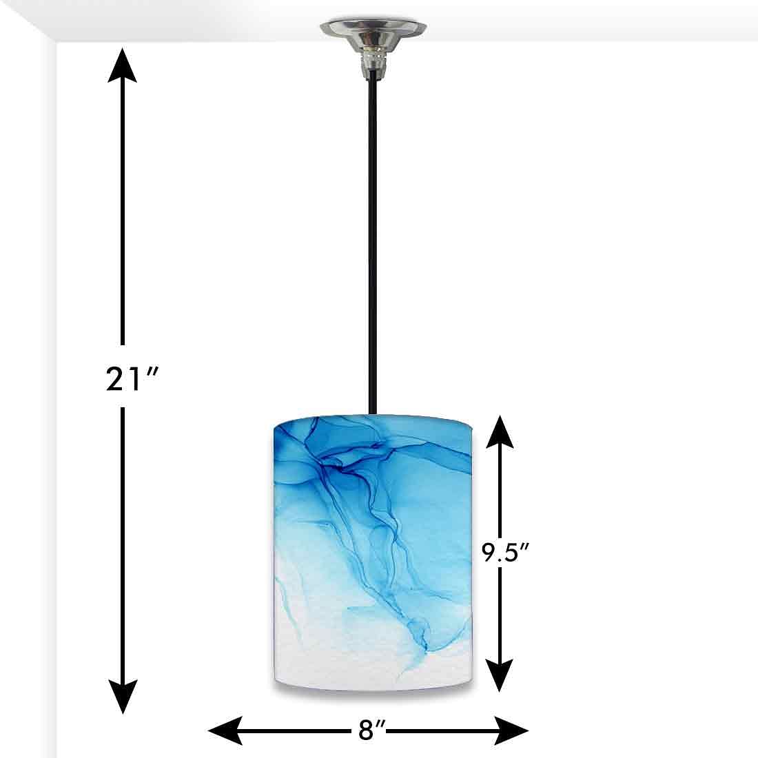 Ceiling Hanging Pendant Lamp Shade - Blue Ink Watercolor Nutcase