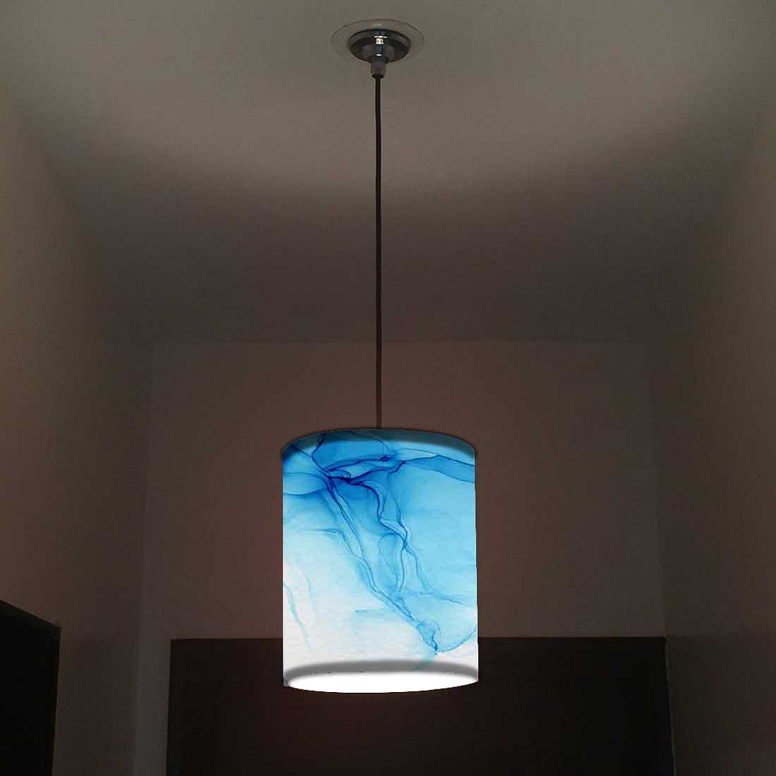Ceiling Hanging Pendant Lamp Shade - Blue Ink Watercolor Nutcase