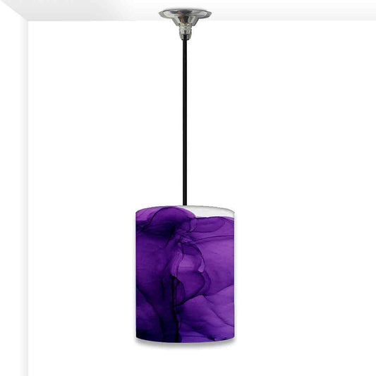 Ceiling Hanging Pendant Lamp Shade - Dark Purple Ink Watercolor Nutcase