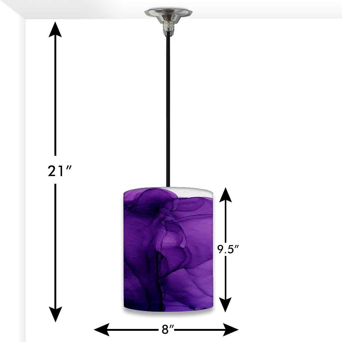 Ceiling Hanging Pendant Lamp Shade - Dark Purple Ink Watercolor Nutcase