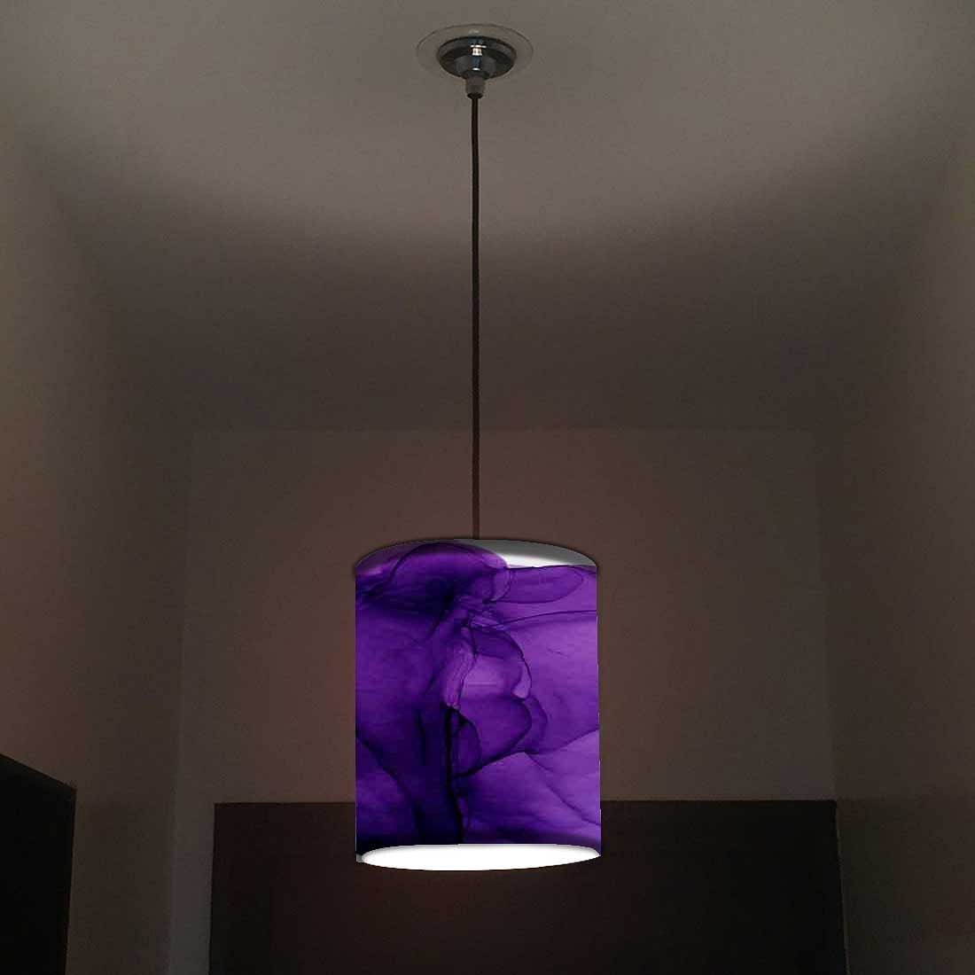 Ceiling Hanging Pendant Lamp Shade - Dark Purple Ink Watercolor Nutcase
