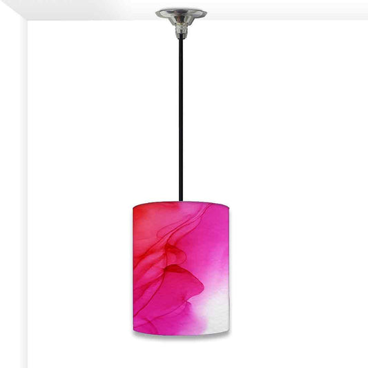 Ceiling Hanging Pendant Lamp Shade - Red Pink Ink Watercolor Nutcase