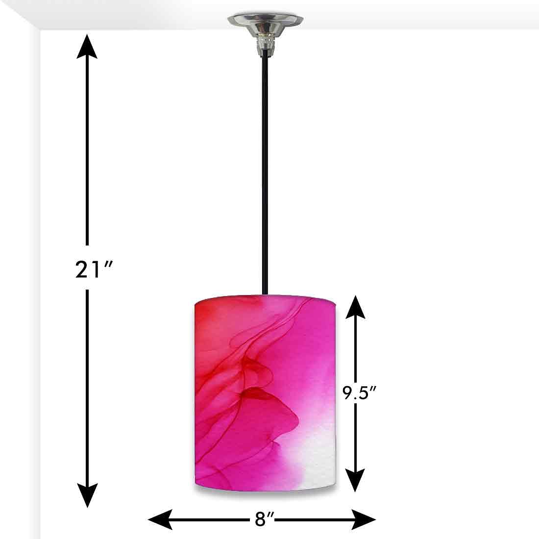 Ceiling Hanging Pendant Lamp Shade - Red Pink Ink Watercolor Nutcase