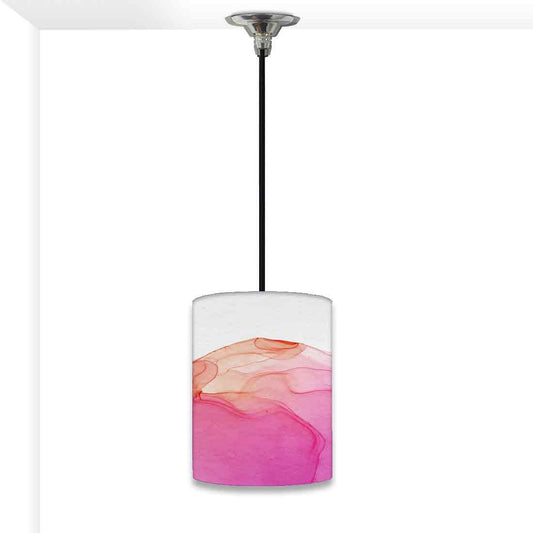 Ceiling Hanging Pendant Lamp Shade - Pink White Ink Watercolor Nutcase