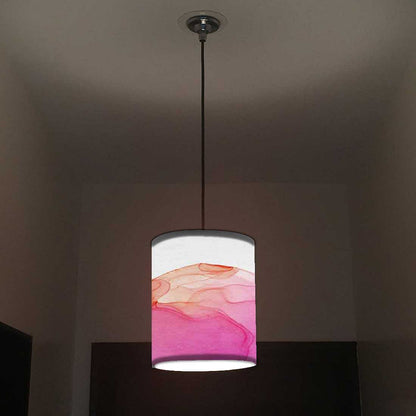 Ceiling Hanging Pendant Lamp Shade - Pink White Ink Watercolor Nutcase