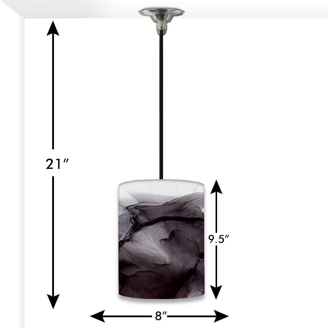 Ceiling Hanging Pendant Lamp Shade - Black Ink Watercolor Nutcase