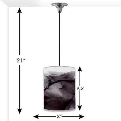 Ceiling Hanging Pendant Lamp Shade - Black Ink Watercolor Nutcase