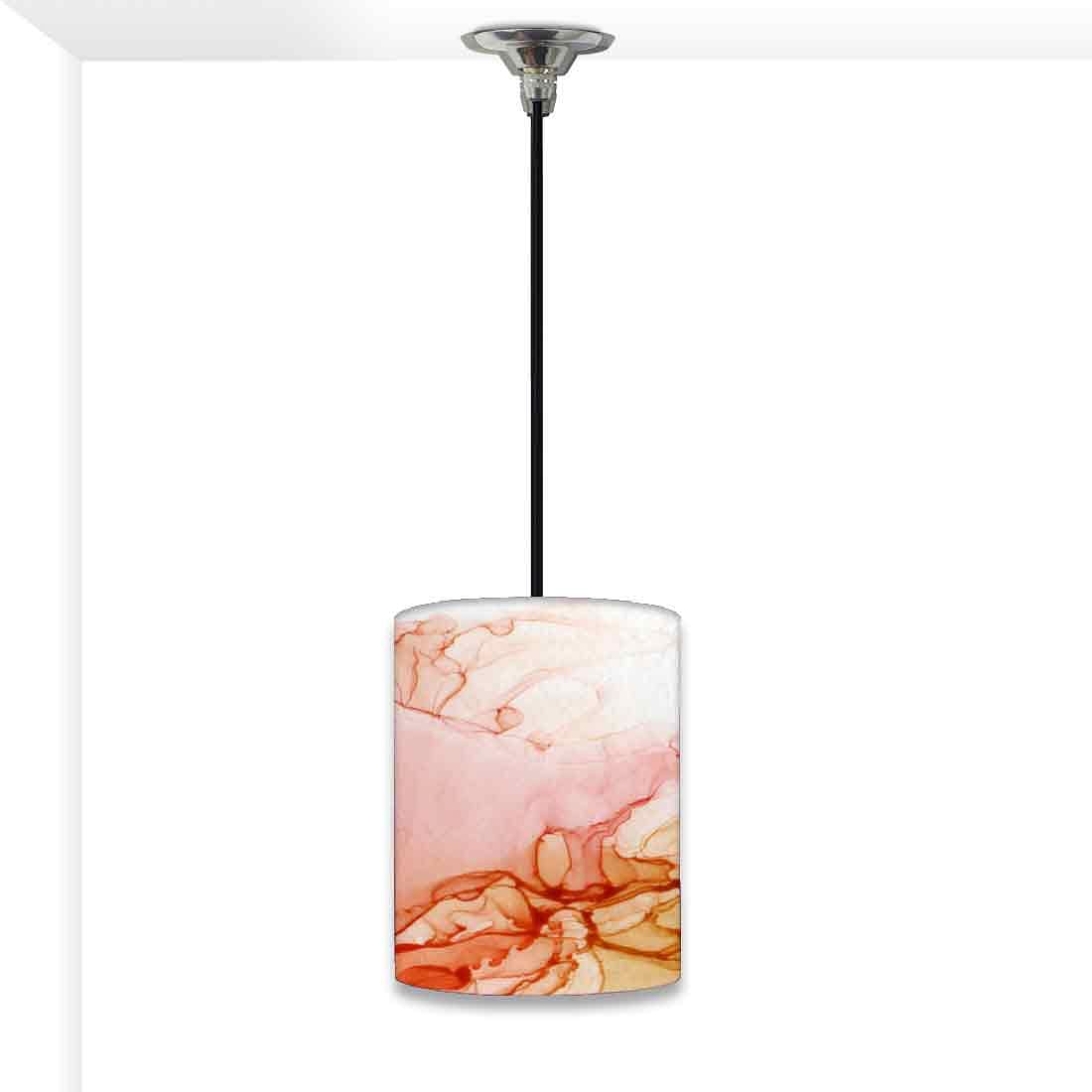 Ceiling Hanging Pendant Lamp Shade - Orange Golden Ink Watercolor Nutcase