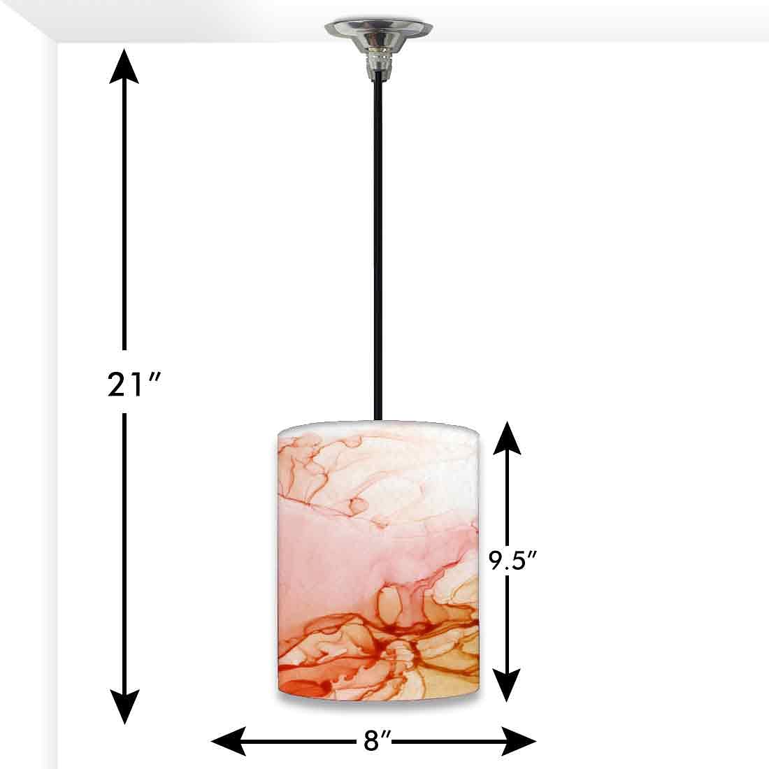 Ceiling Hanging Pendant Lamp Shade - Orange Golden Ink Watercolor Nutcase
