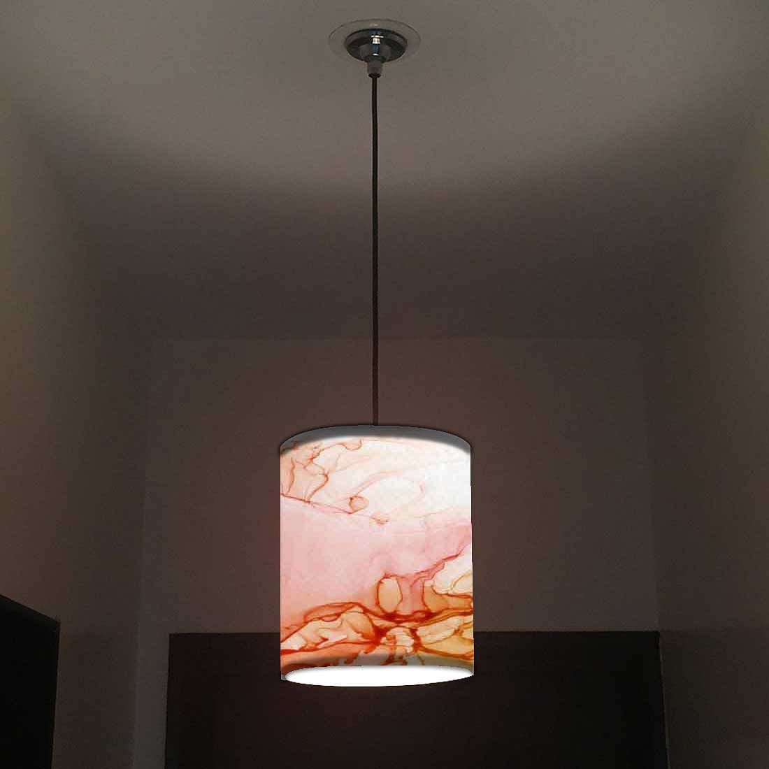 Ceiling Hanging Pendant Lamp Shade - Orange Golden Ink Watercolor Nutcase