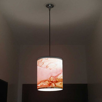 Ceiling Hanging Pendant Lamp Shade - Orange Golden Ink Watercolor Nutcase
