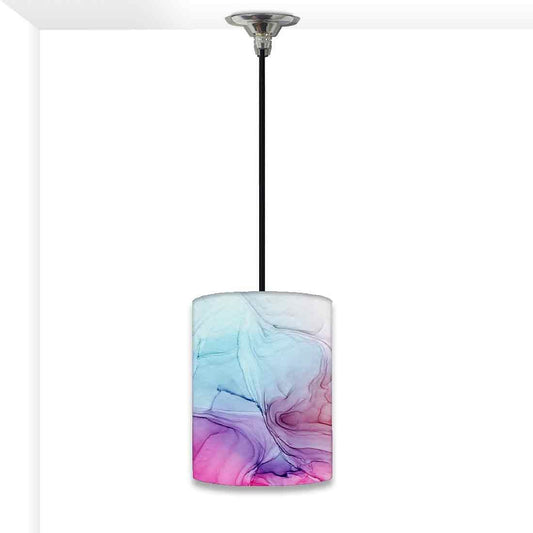 Ceiling Hanging Pendant Lamp Shade - Pink Blue Ink Watercolor Nutcase