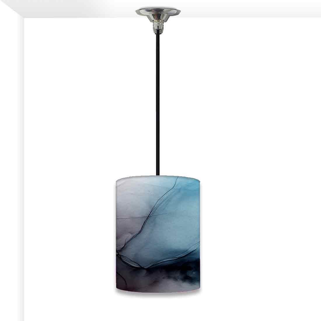 Ceiling Hanging Pendant Lamp Shade - Black Blue Ink Watercolor Nutcase