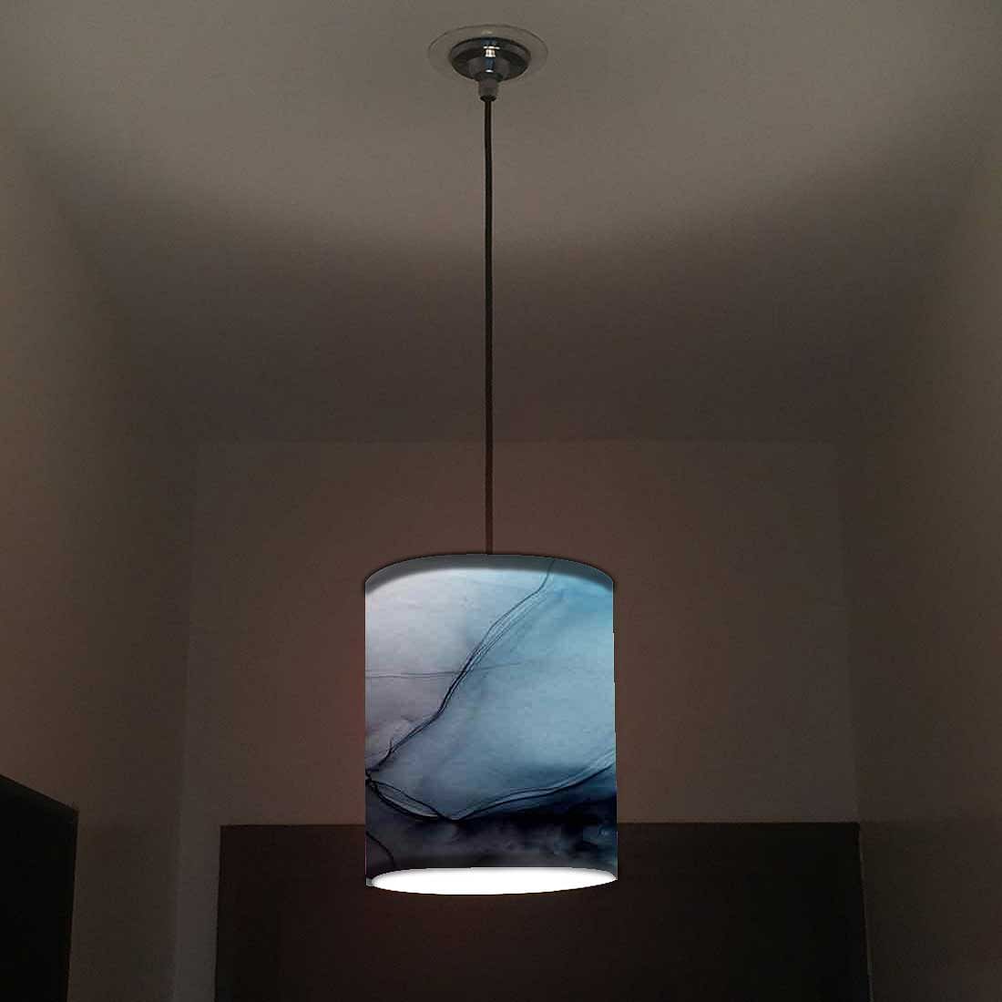 Ceiling Hanging Pendant Lamp Shade - Black Blue Ink Watercolor Nutcase