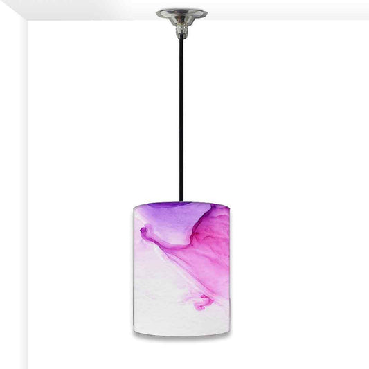 Ceiling Hanging Pendant Lamp Shade - Pink White Purple Ink Watercolor Nutcase