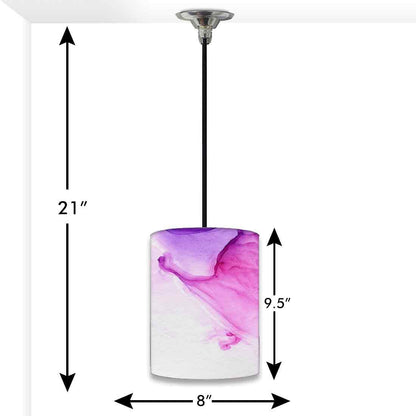 Ceiling Hanging Pendant Lamp Shade - Pink White Purple Ink Watercolor Nutcase