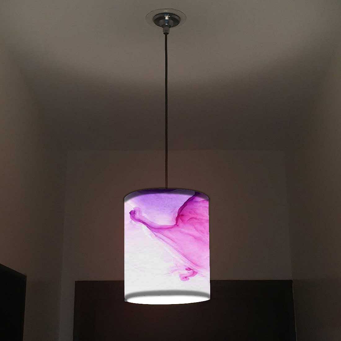 Ceiling Hanging Pendant Lamp Shade - Pink White Purple Ink Watercolor Nutcase