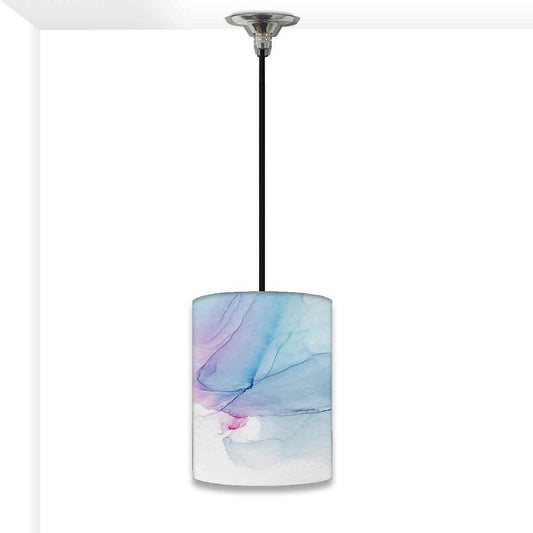 Ceiling Hanging Pendant Lamp Shade - Blue Gray Ink Watercolor Nutcase