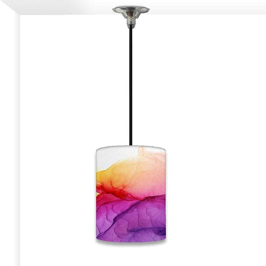Ceiling Hanging Pendant Lamp Shade - Purple Yellow Ink Watercolor Nutcase