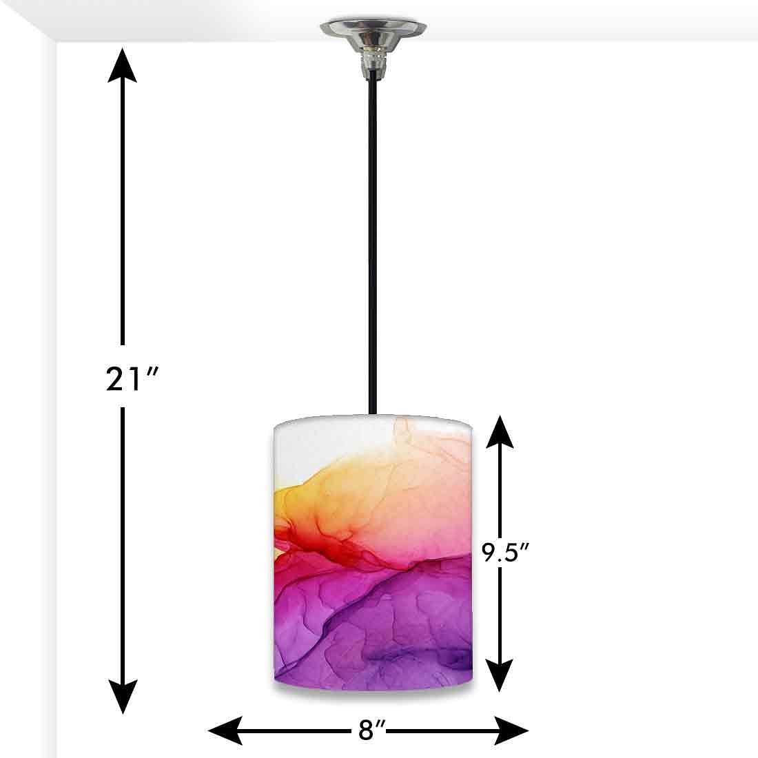 Ceiling Hanging Pendant Lamp Shade - Purple Yellow Ink Watercolor Nutcase